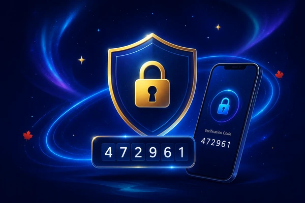 Two-factor authentication screen with shield icon and six-digit code